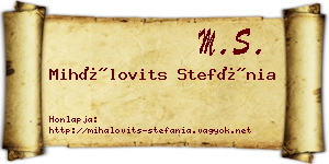 Mihálovits Stefánia névjegykártya